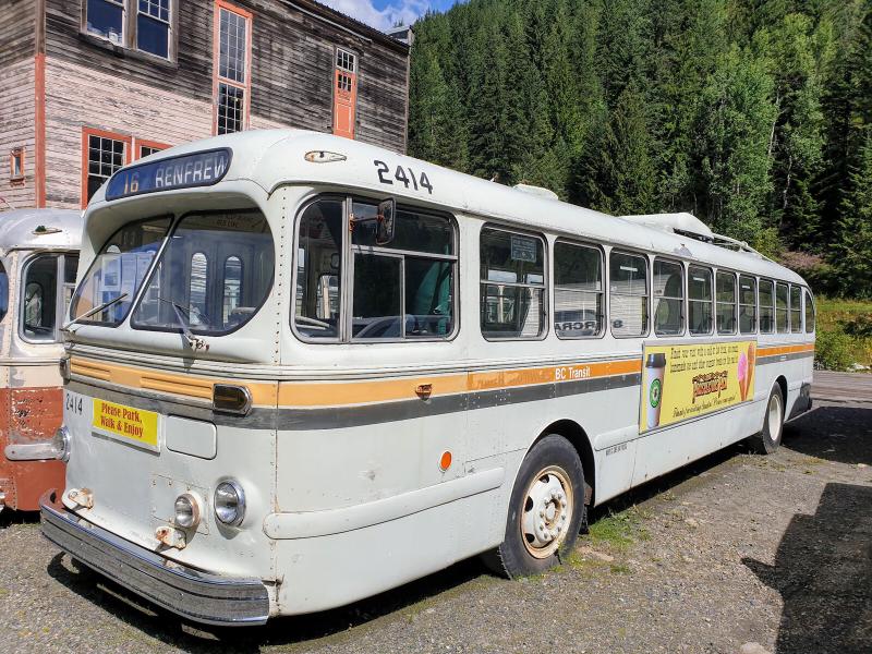 Old BC Transit buses that are in Sandon for some reason