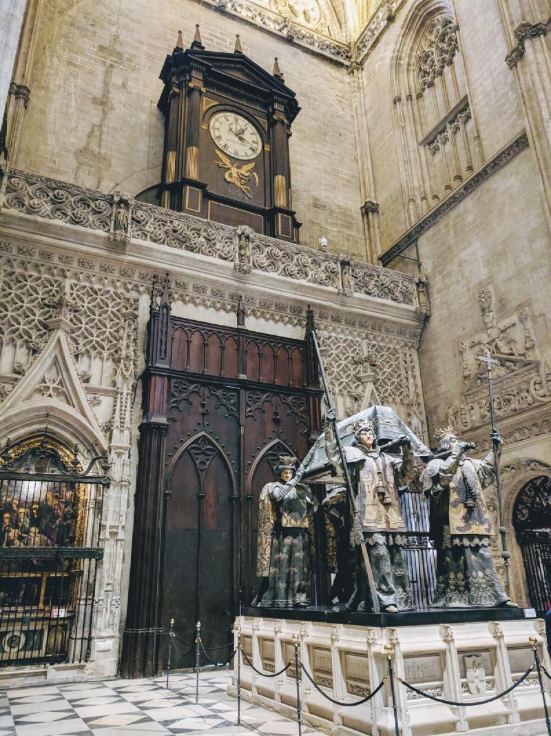 The tomb of Christopher Columbus in the Seville Cathedral